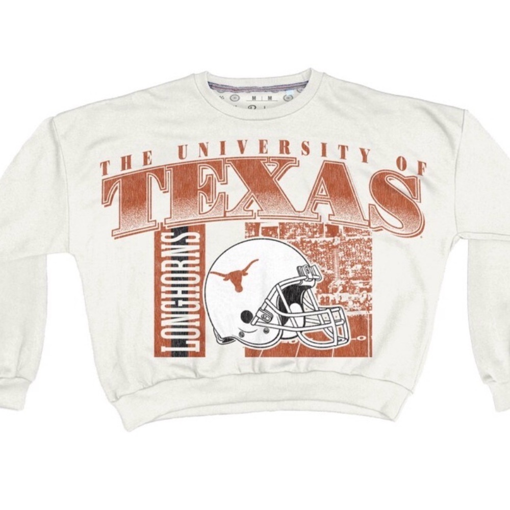 NWT Texas Longhorns Pressbox Women’s Oversized Retro Waist-length Sweatshirt